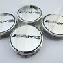 4x AMG SILVER Mercedes Benz 75mm Alloy Wheel Center Caps cap Hub Cover  E S C S CLK 75 Image 4