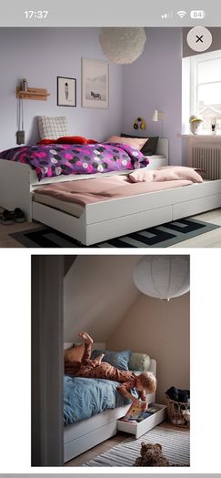 Bed frame with under bed and storage