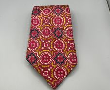 Vintage John Comfort Made in England Geometric Design All Silk Tie