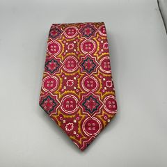 Vintage John Comfort Made in England Geometric Design All Silk Tie