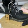 dr martens black fur lined women's boots Image 2