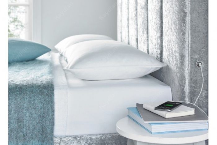 4ft6 (135cm) Double Silver Velvet Fabric Bed With USB Ports