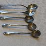 Antique Salt and Mustard Spoons, Some Damaged, Silver 26g Image 2