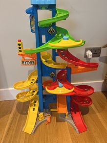 little people city skywalk car tower fisher price