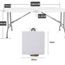 6ft Trestle Table, Trestle Heavy Duty Plastic Fold-in-Half Portable Dining Table w/Carry Handle Indoor Outdoor for Camping Picnic Garden Party BBQ (FREE POATAGE) Image 2