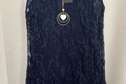 Navy Lace Tunic dress with pendant