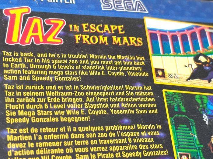 Taz in Escape from Mars for Sega Mega Drive - Boxed