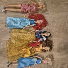 Bundle of 5 Disney Princess & Barbie Dolls