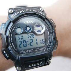 W-735h-1a Black Casio Men's Watches Digital Vibration Sport 100m Black Band