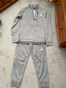Grey north face tracksuit