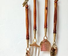 Brass Kitchen Utensil Rack
