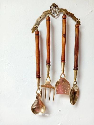 Brass Kitchen Utensil Rack