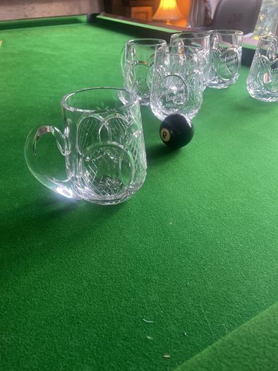 6 Crystal Jug Glasses