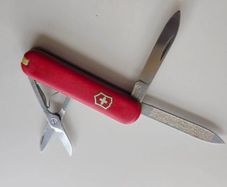 Vintage 1950s Victoria Victorinox Classic 58mm Swiss Army Knife with Nickel Silver inlay Shield Collectable
