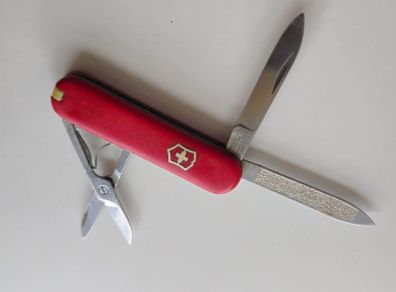 Vintage 1950s Victoria Victorinox Classic 58mm Swiss Army Knife with Nickel Silver inlay Shield Collectable