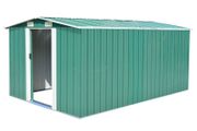 Garden Shed 257x392x181 cm Metal Green