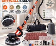 1150W Electric Drywall Sander with Dust Collection, LED Light & Extendable Handle