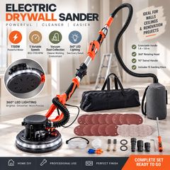 1150W Electric Drywall Sander with Dust Collection, LED Light & Extendable Handle