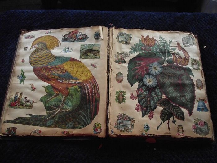 Victorian/Edwardian Album of colourful scraps - Circa 1890's/1900's