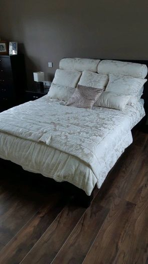 Brown leather bed