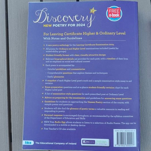 Discovery  New Poetry for 2024  Higher and Ordinary Level Textbook and Student Portfolio Set