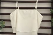 top forever 21 tiered ivory cropped camisole top size large