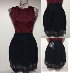 Black Embellished Skirt, New With Tags,