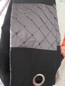 black lined curtains