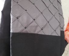 black lined curtains