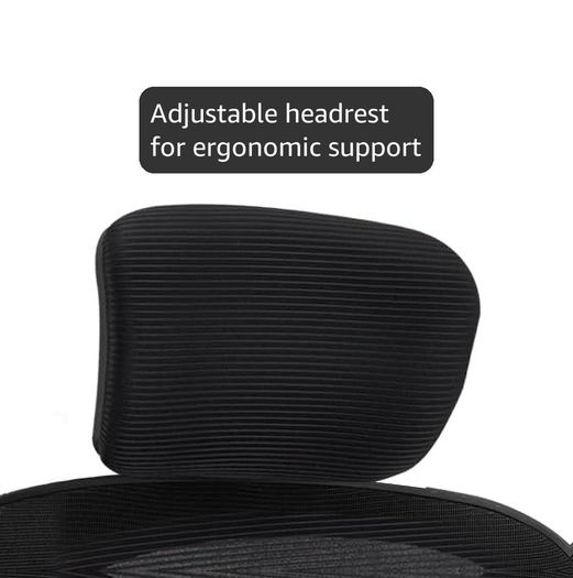 Adjustable headrest office chair, high-back ergonomic computer swivel seat with lumbar support, height adjustment, 360 rotation, tilt function, and 90 flip-up armrests for home office
