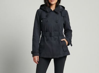 Superdry Super Raincoat Washed Black size S