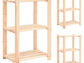 3-Tier Storage Racks 3 pcs 60x38x90 cm Solid Pinewood 150 kg