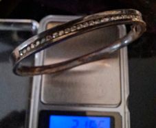 Vintage sterling silver bangle with cubic zirconia