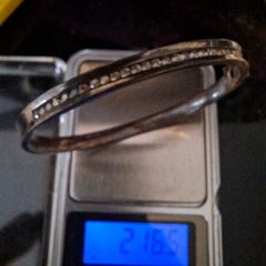 Vintage sterling silver bangle with cubic zirconia