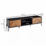 163cm TV Console in Black & Oak Finish Image 6