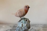 Hand-Carved Gemstone European Robin