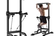 Power Tower Dip Station, Multifunctional Fitness Tower Pull-Up Bar, Freestanding, Adjustable Dip Stand, Pull-Up Device