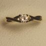 18ct Gold Petite Vintage Diamond Solitaire Ring Image 9