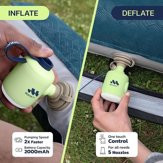 Electric Pump for Inflatables  4.5kPa Rechargeable Electric Air Pump for Airbed,Paddling Pool,Mattress,Pool Floats,Boats  With 5 Nozzles for Fast Inflation/Deflation