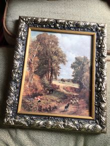 Picture of Country scene in beautiful decorative  frame with glass