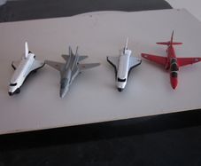 2019 Diecast Matchbox Swing Wing Fighter Jet & Siku Space Shuttle & Red Arrows Hawk