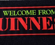 Guinness :  55" by 16" Bar/Pub - Fluorescent - Vintage Advertising Poster " Welcome From Guinness "