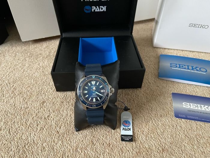 Seiko Prospex Deep Blue Samurai Padi Special Edition 44mm Blue Dial Blue Rubber Strap Watch