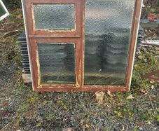 Teak window  39x37