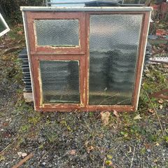 Teak window  39x37