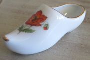 Gorgeous Limoges White Clog/Slipper/Shoe with Red Poppy