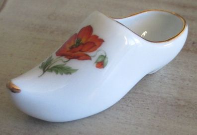 Gorgeous Limoges White Clog/Slipper/Shoe with Red Poppy