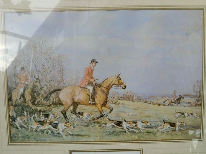Vintage Hunting print, John Sanderson Wells