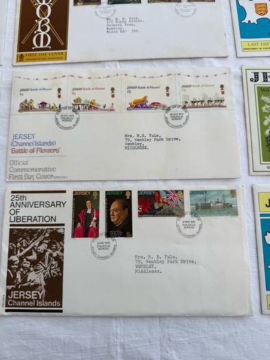 11 Pre decimal Channel Islands First Day Cover Stamps
