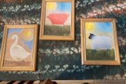 Set of oil paintings free postage